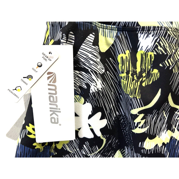 NWT Women's Marika Black And Yellow Stretch Skort Skirt Activewear in Small 4 6 - Picture 3 of 8